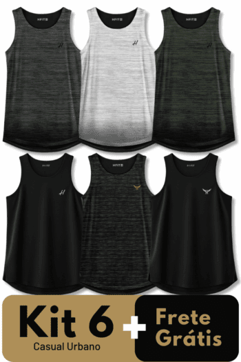 Kit 6 Regatas Casual Urbano + Frete Grátis