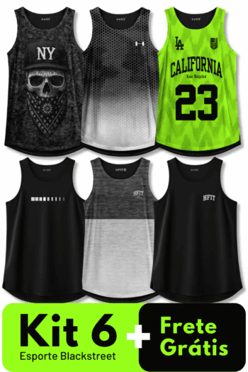 Kit 6 Regatas Esporte Blackstreet + Frete Grátis